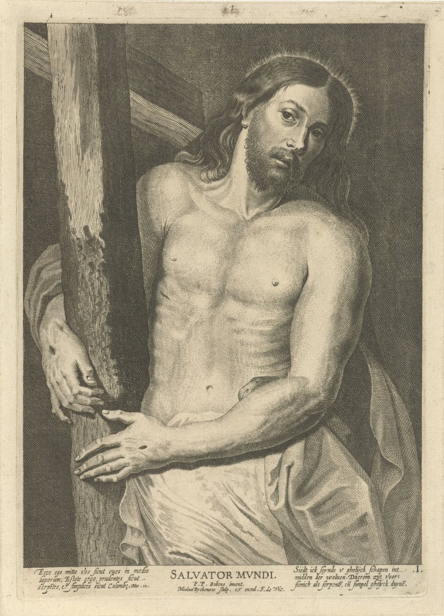 Kristus ristin kanssa Kristus ja kolmetoista apostolia (sarjan nimi) tekijältä Nicolaes Ryckmans