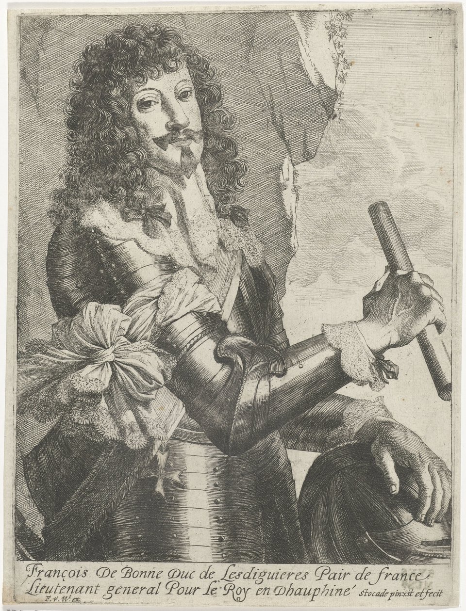 François de Bonne-Lesdiguières-de Créquin muotokuva tekijältä Nicolaes Van Helt Stockade