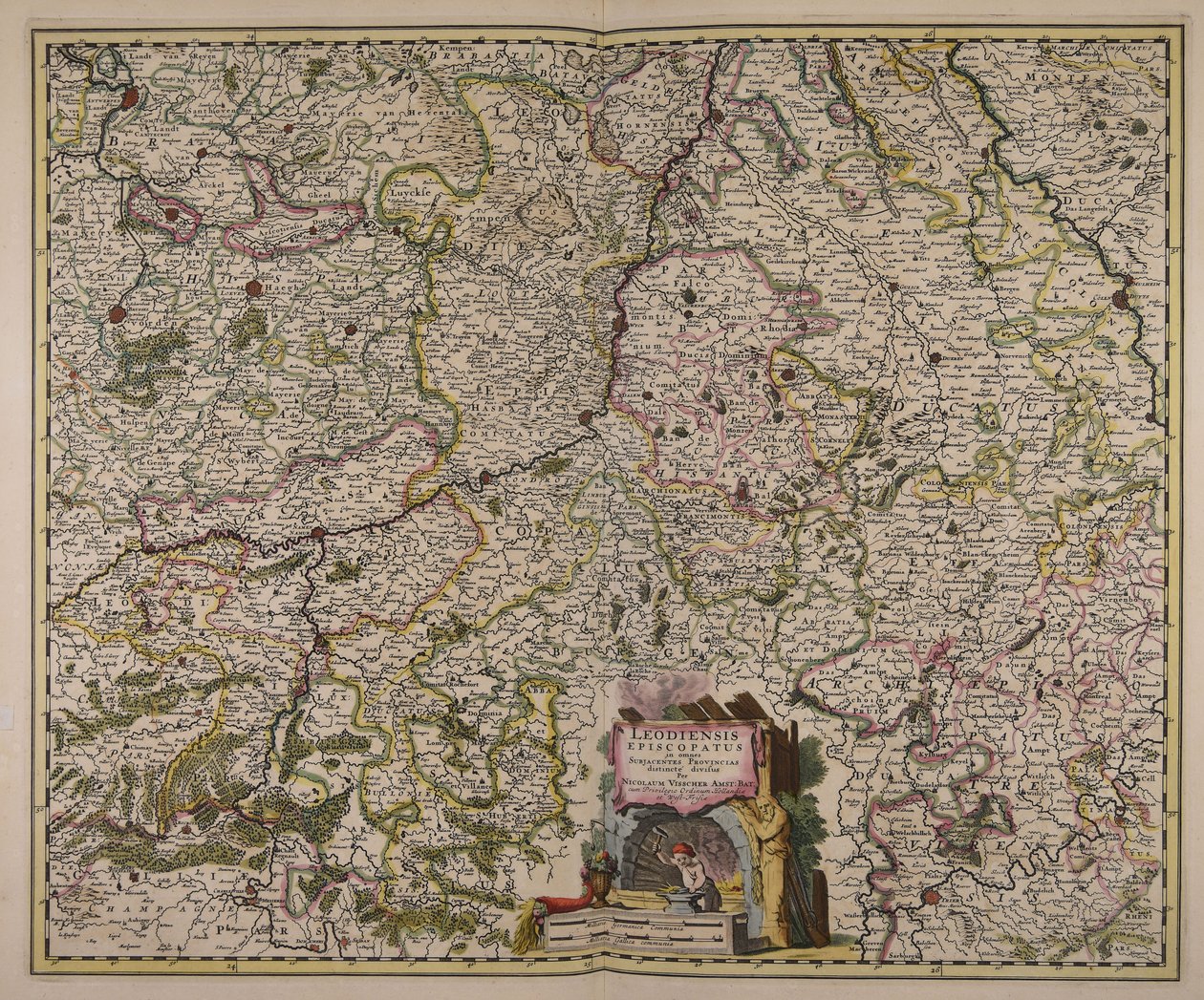 Leodiensis episcopatus in omnes subjacentes provincias distincté divisus tekijältä Nicolaes Visscher