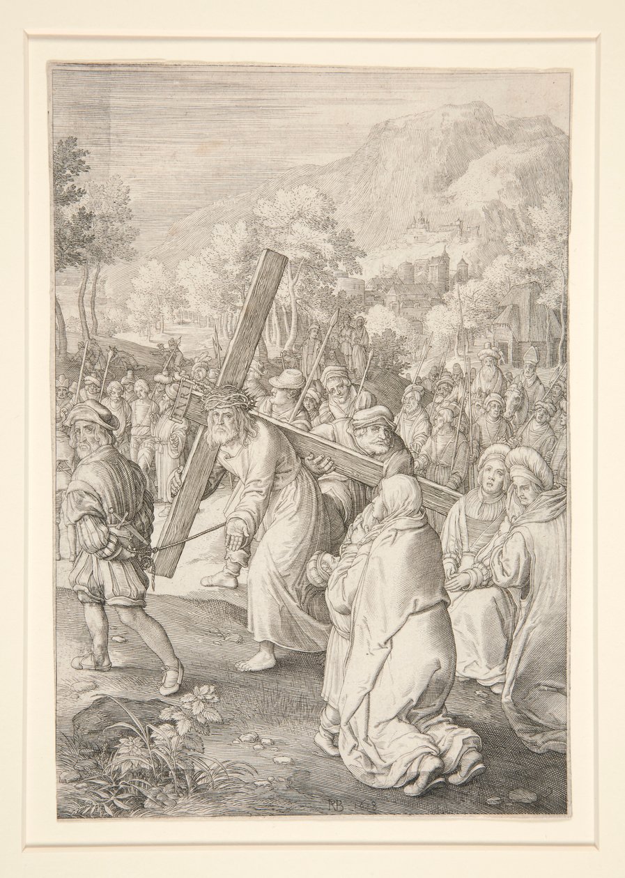 Kristus kantaa ristiä (passion-sarja) tekijältä Nicolaes de Bruyn