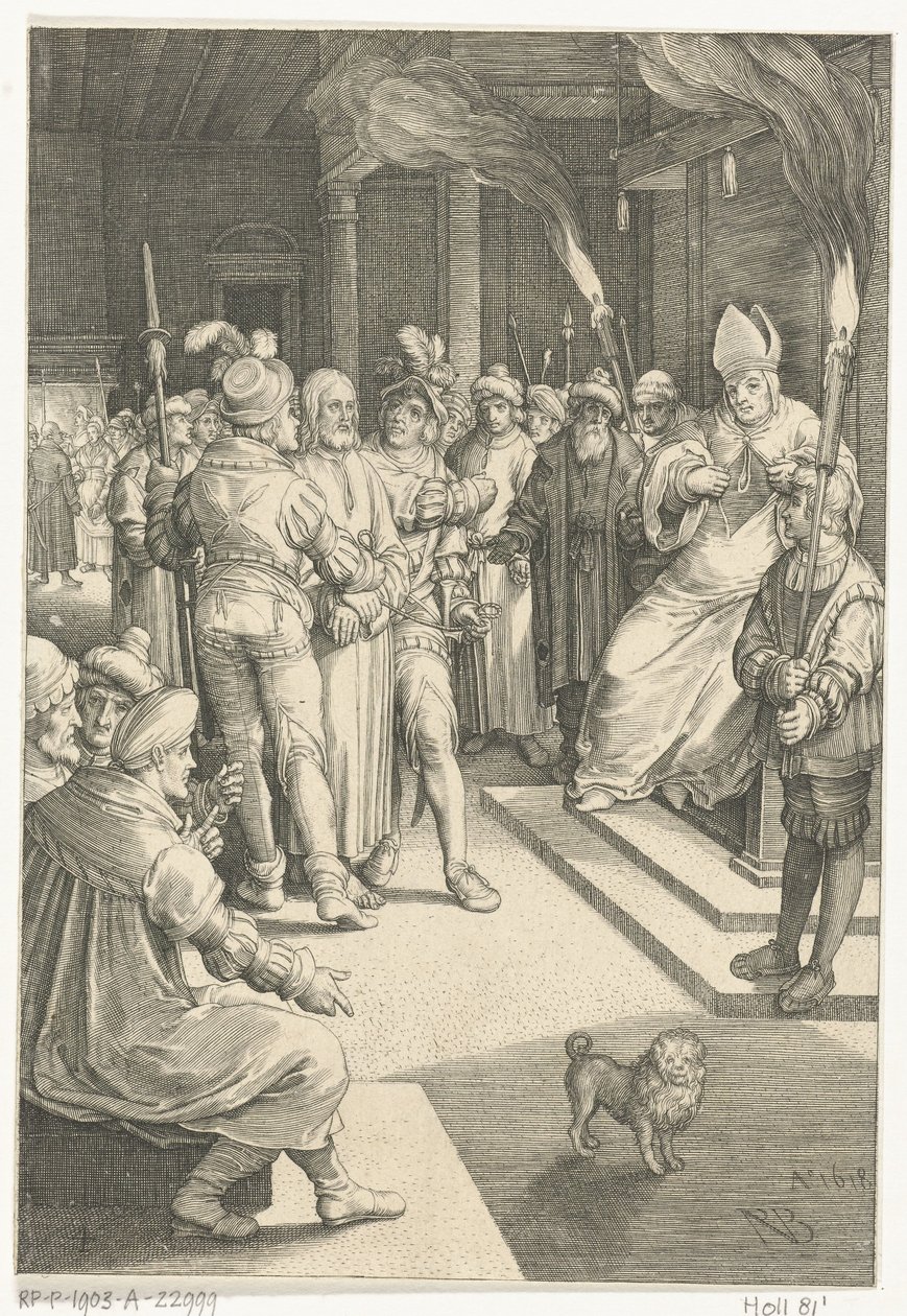 Kristus ennen Kaifasta The Passion (sarjan nimi) tekijältä Nicolaes de Bruyn