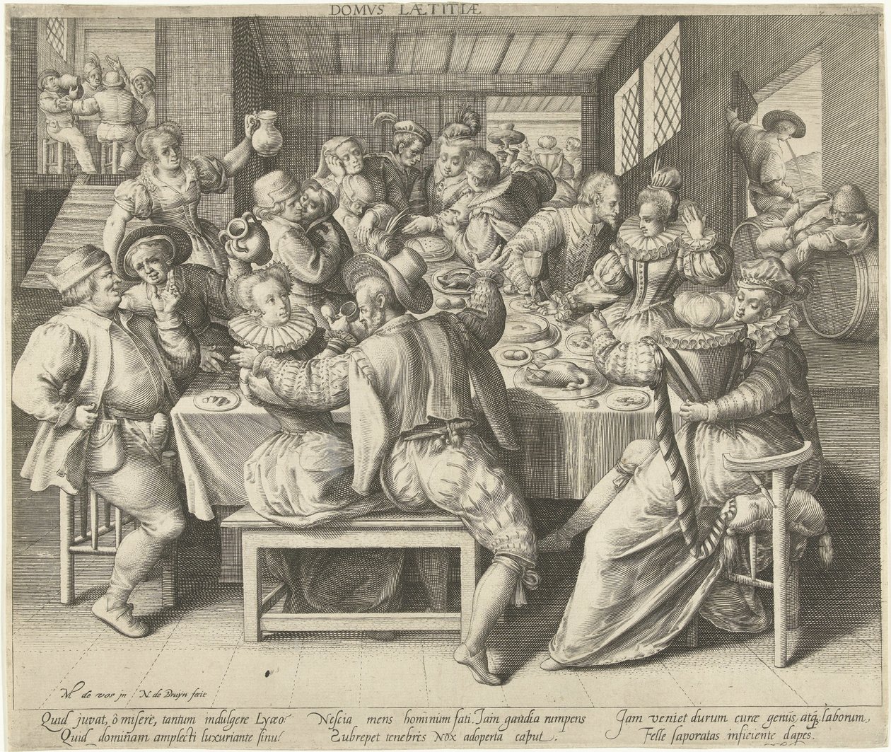 En huis vol feestrumoer House of Joy (otsikko esineessä) tekijältä Nicolaes de Bruyn
