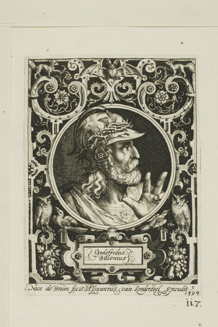 Godfrey of Bouillon, levy yhdeksän The Nine Worthiesista tekijältä Nicolaes de Bruyn