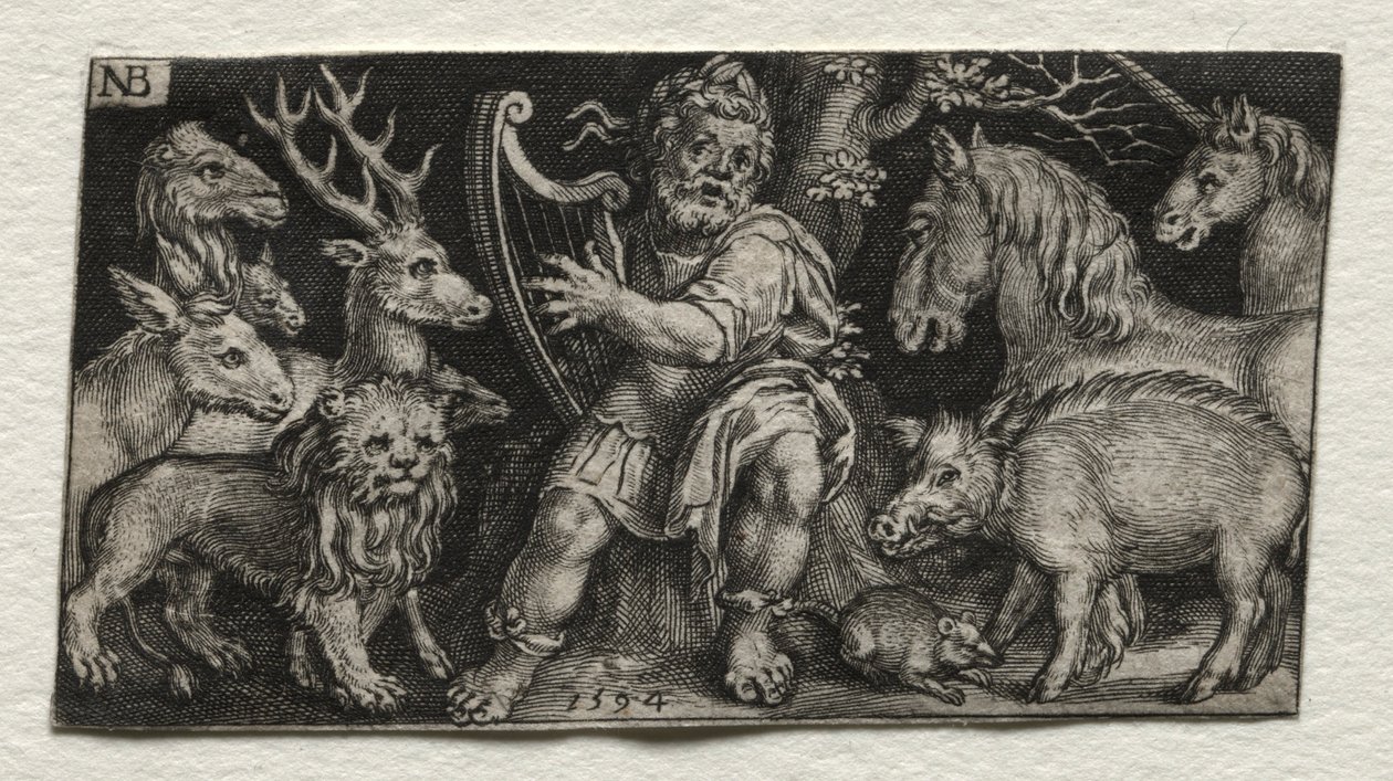 Orpheus Charming the Animals, 1594. tekijältä Nicolaes de Bruyn