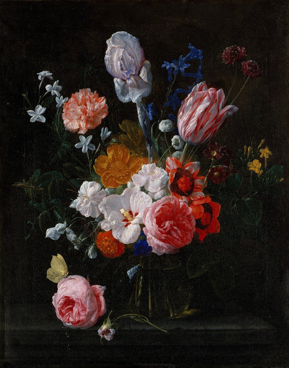Kukkakimppu kristallimaljakossa, 1662. tekijältä Nicolaes van Veerendael
