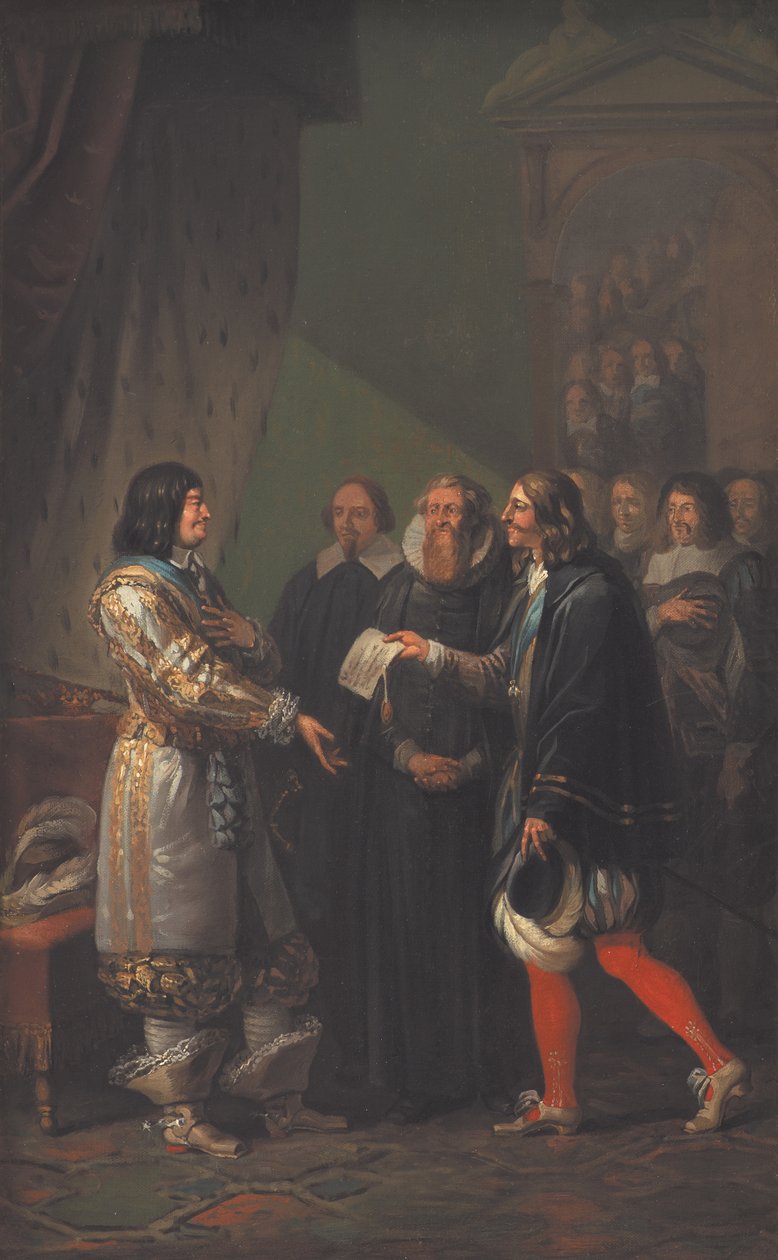 Absoluuttinen monarkia myönnettiin Frederick III:lle Tanskalle vuosina 1660, 1783. tekijältä Nicolai Abraham Abildgaard