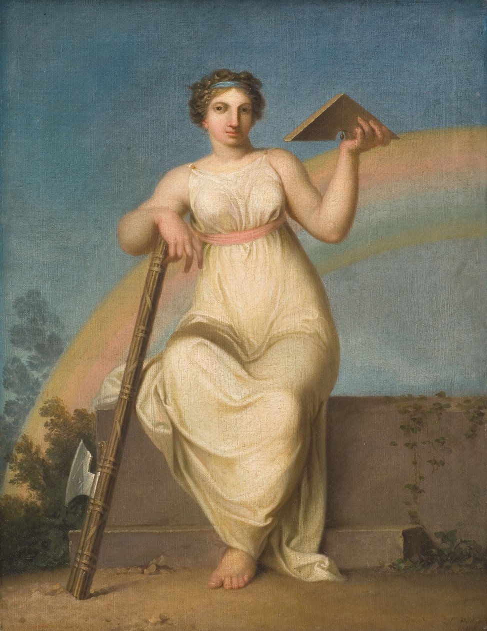 Oikeustiede. Allegorinen hahmo, 1800. tekijältä Nicolai Abraham Abildgaard