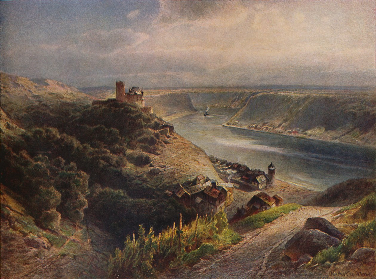 Katzin linna, josta on näkymät Loreleille, Katzin linna, josta on näkymät Loreleille, 1923. tekijältä Nicolai Astudin