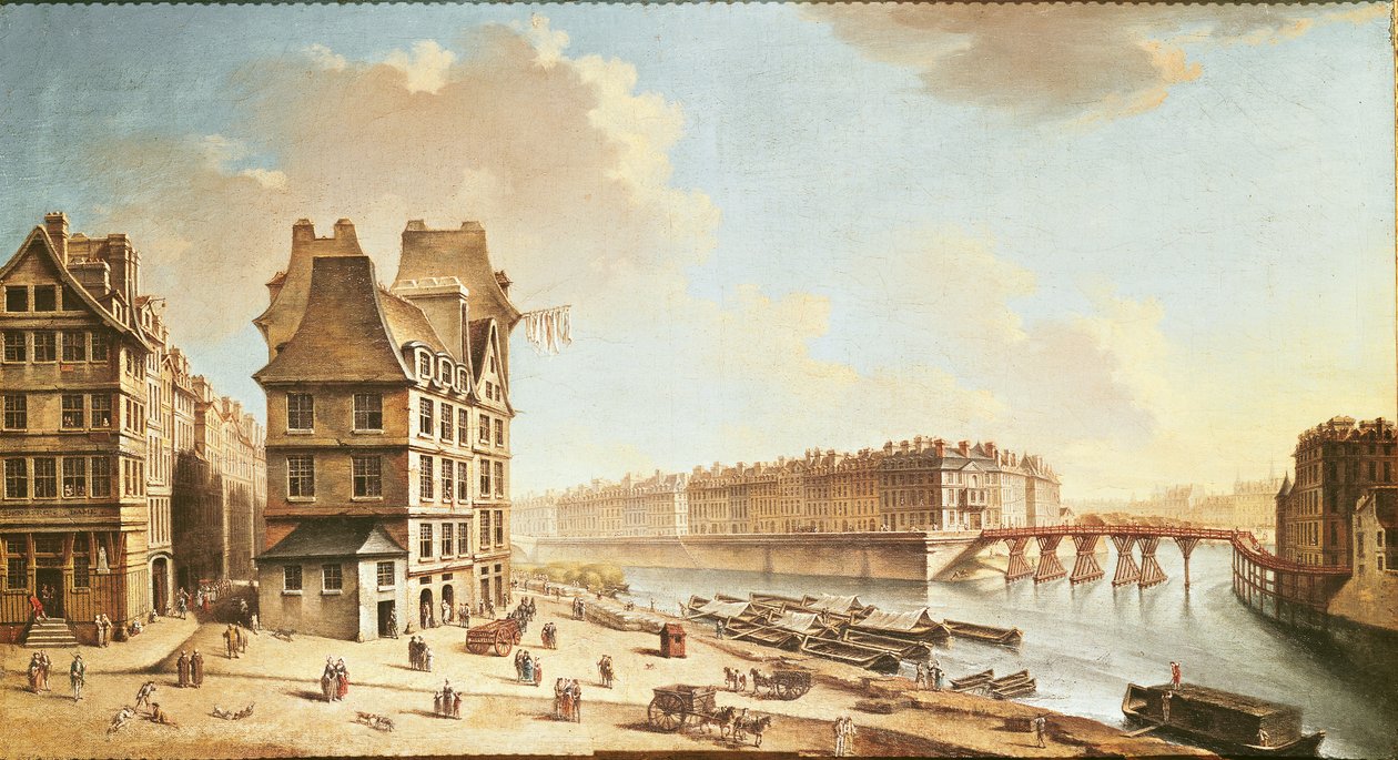 Ile Saint-Louis Place de Greve -aukiolta, n. 1757 (katso myös 86034) tekijältä Nicolas Raguenet