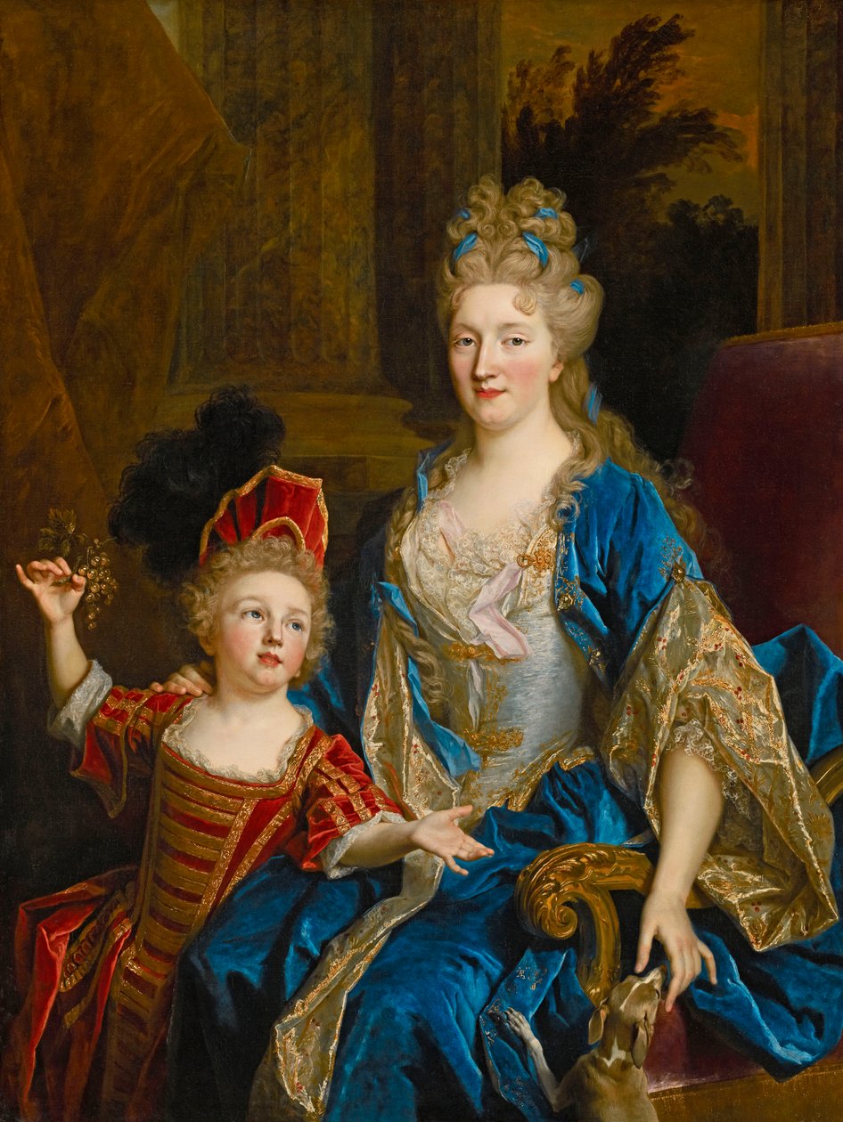 Castelnaun markiisi Catherine Coustardin muotokuva poikansa Leonorin kanssa, n. 1699 tekijältä Nicolas de Largillière