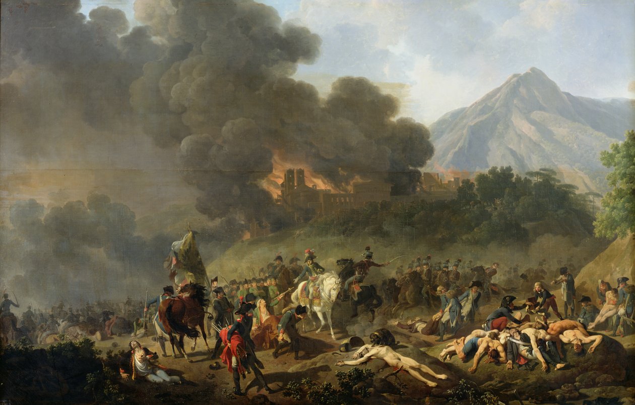 Kenraali Bonaparte (1769-1821) vastaanottamassa itävaltalaisen upseerin miekan vuonna 1797, 1801 tekijältä Nicolas Antoine Taunay