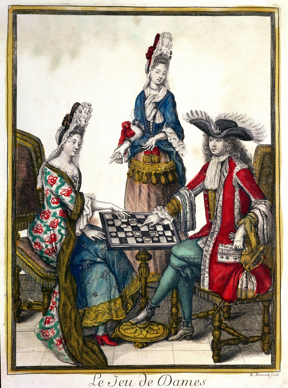 Le Jeu de Dames (Piirrospeli), 1600-luvun loppu 1700-luvun alku tekijältä Nicolas Arnoult