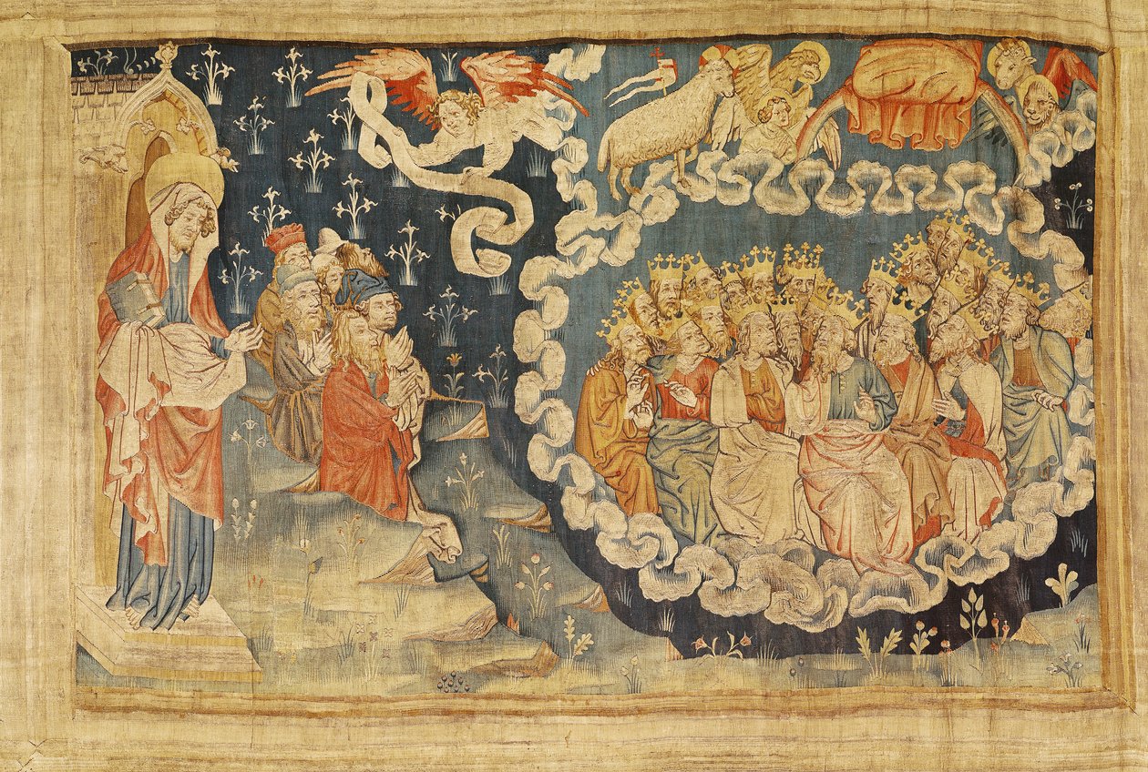 Karitsan Ascension, nro. 48 teoksesta "The Apocalypse of Angers", 1373-87 (kuvakudos) tekijältä Nicolas Bataille