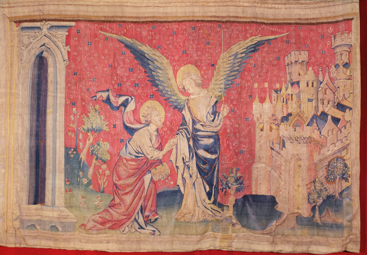 Uusi Jerusalem, Angersin Apocalypse Tapestry, 1373-87 (kuvakudos) tekijältä Nicolas Bataille