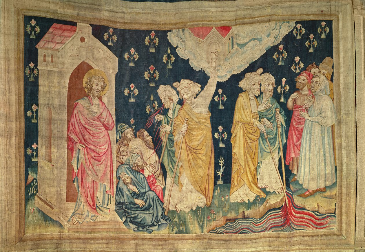 Kaksi Kristuksen todistajaa evankelioimassa maailmaa, nro. 30 kirjasta The Apocalypse of Angers, 1373-87 tekijältä Nicolas Bataille