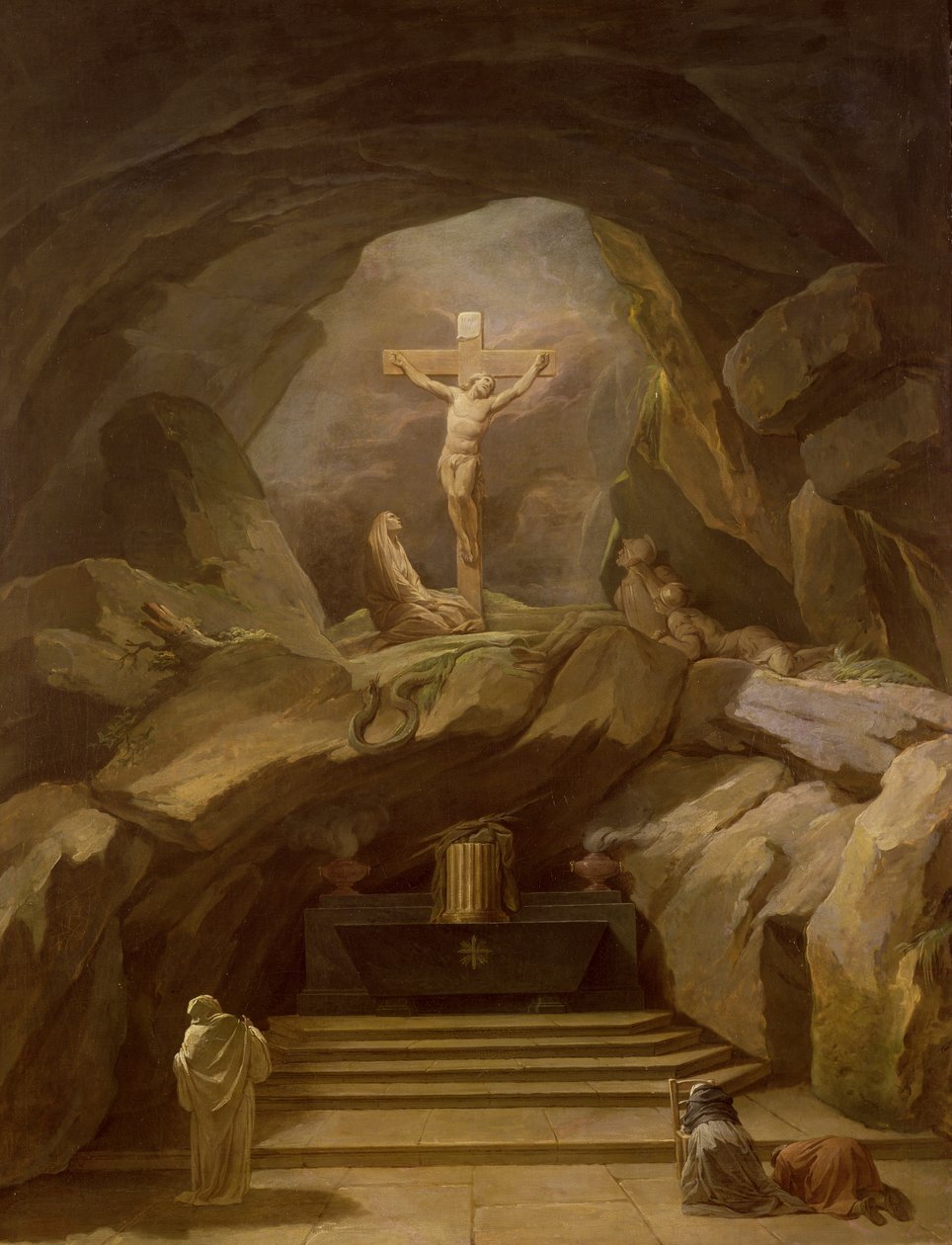 Eglise de Saint-Rochin kappelin Chapelle du Calvairea varten tehty tutkimus. tekijältä Nicolas Bernard Lepicie