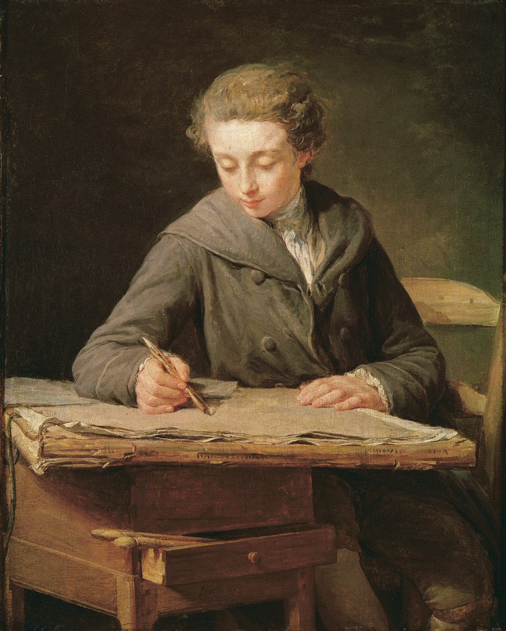 Nuori piirtäjä, Carle Vernet, 1772 tekijältä Nicolas Bernard Lepicie