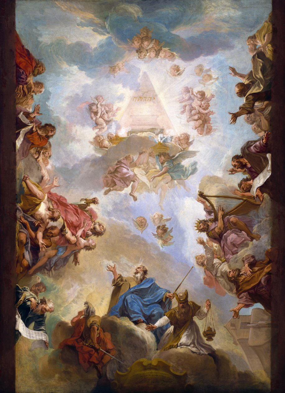 Vanhan testamentin profeetat ja kuninkaat palvovat Jehovan nimeä, 1718 tekijältä Nicolas Bertin