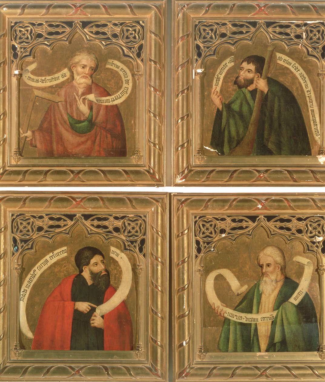 SS. Tuomas, Jaakob Pienempi, Juudas Makkabeus ja Mattiaan 1468 (paneeli) tekijältä Nicolas Frances