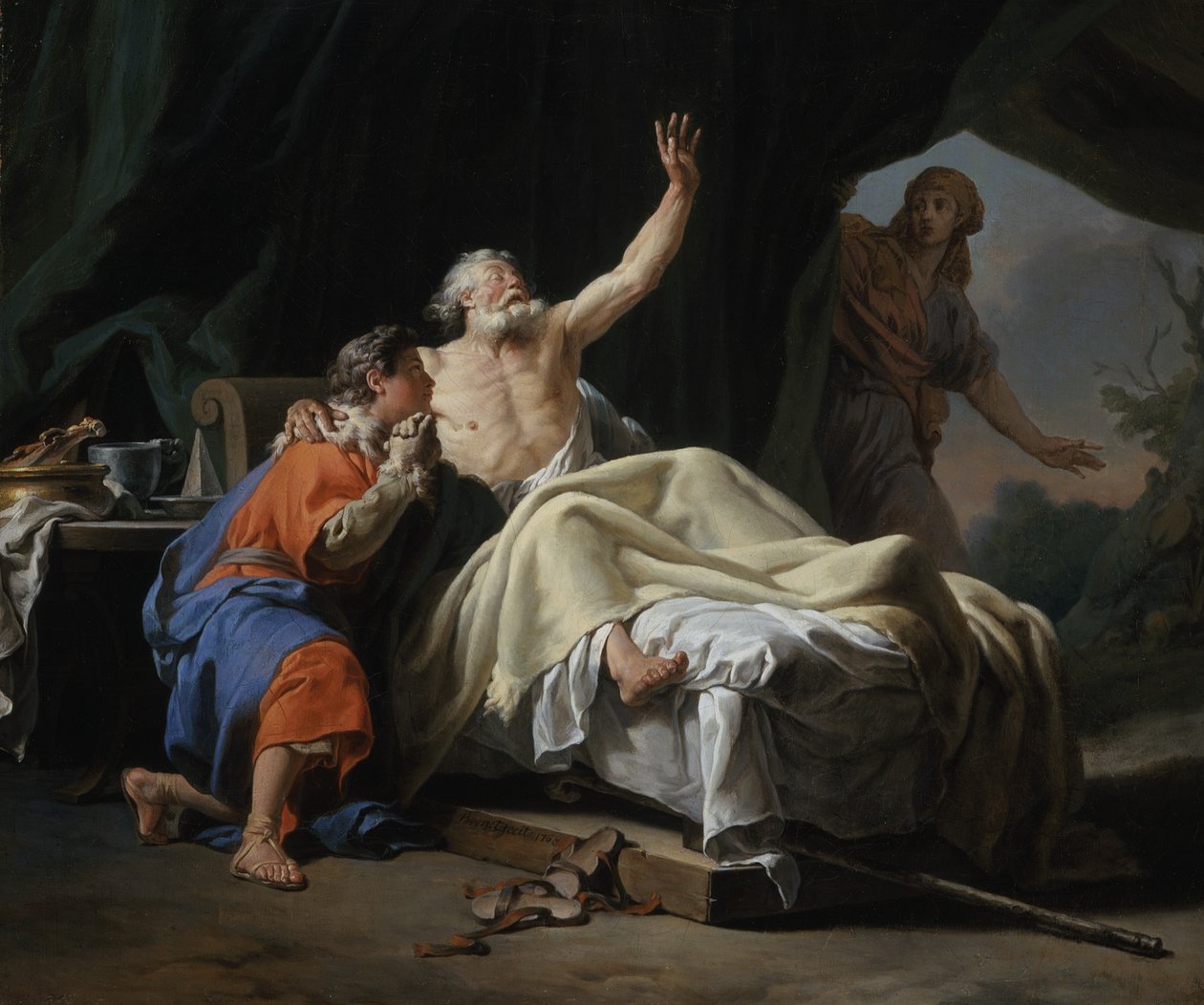 Isaac Blessing Jacob, 1768   Maalaukset Öljy kankaalle tekijältä Nicolas Guy Brenet