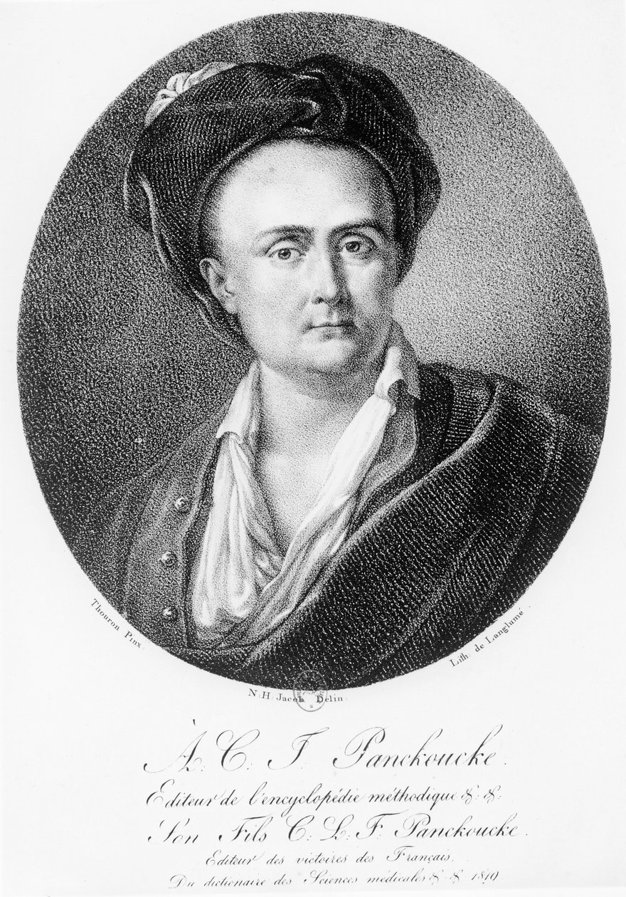 Andre Charles Joseph Panckoucken (1736-98) muotokuva medaljonkista tekijältä Nicolas Henri Jacob