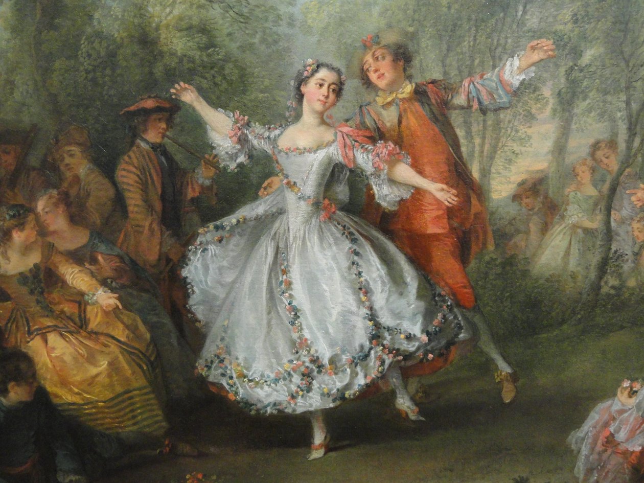 La Camargo Dancing (yksityiskohta), n. 1730 tekijältä Nicolas Lancret