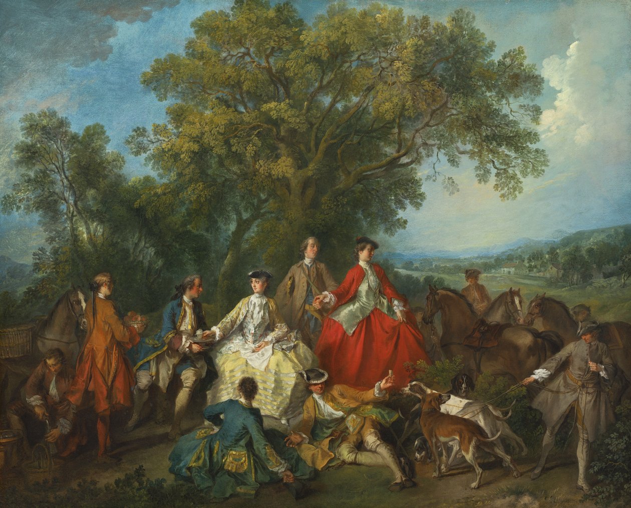 Piknik metsästyksen jälkeen, n. 1735-1740 tekijältä Nicolas Lancret