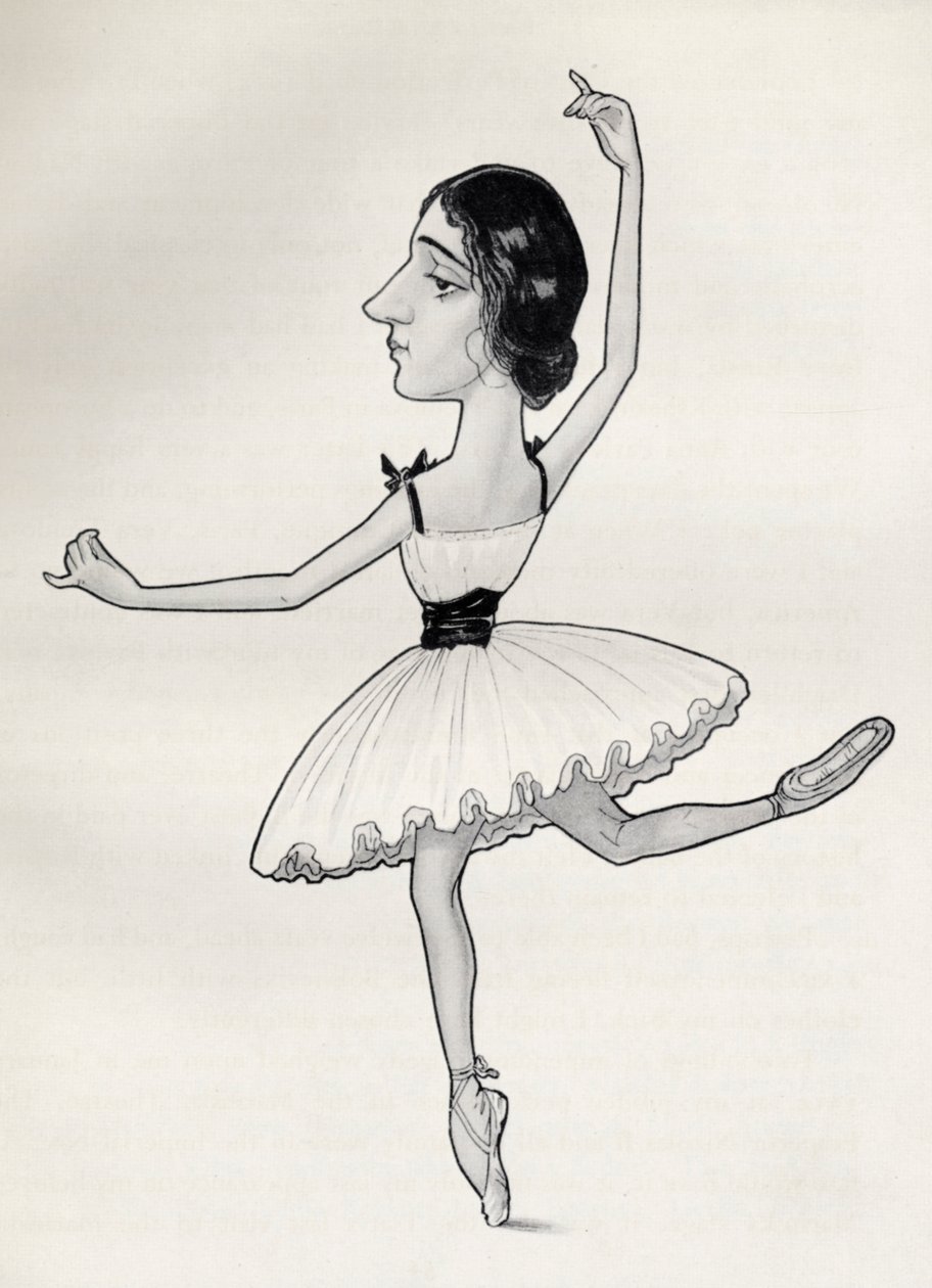 Tamara Karsavina karikatyyri kirjoittanut tekijältä Nicolas Legat