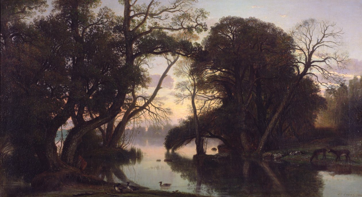 Syksyinen ilta, 1852 tekijältä Nicolas Louis Cabat