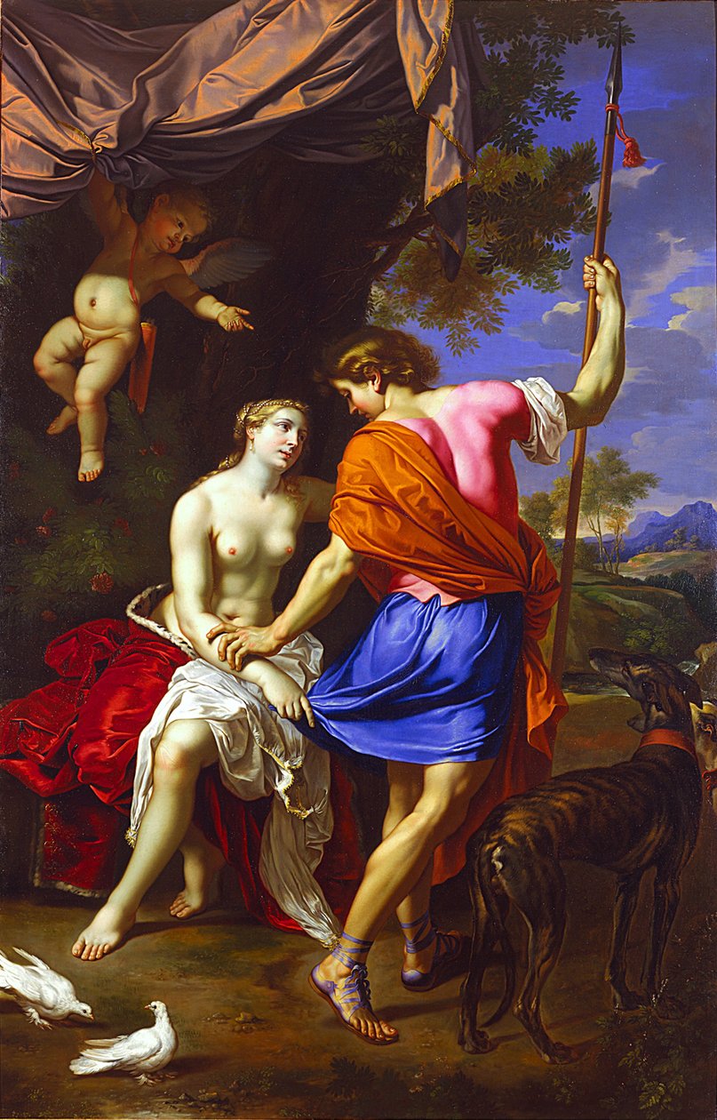 Venus ja Adonis tekijältä Nicolas Mignard