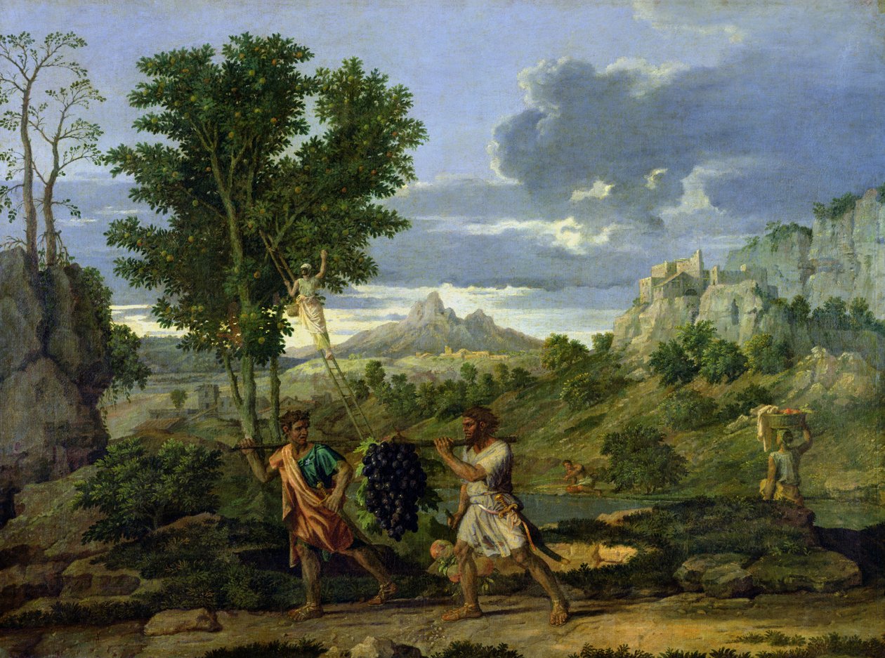 Syksy eli luvatusta maasta otettu viinirypäleterttu, 1660-64 tekijältä Nicolas Poussin