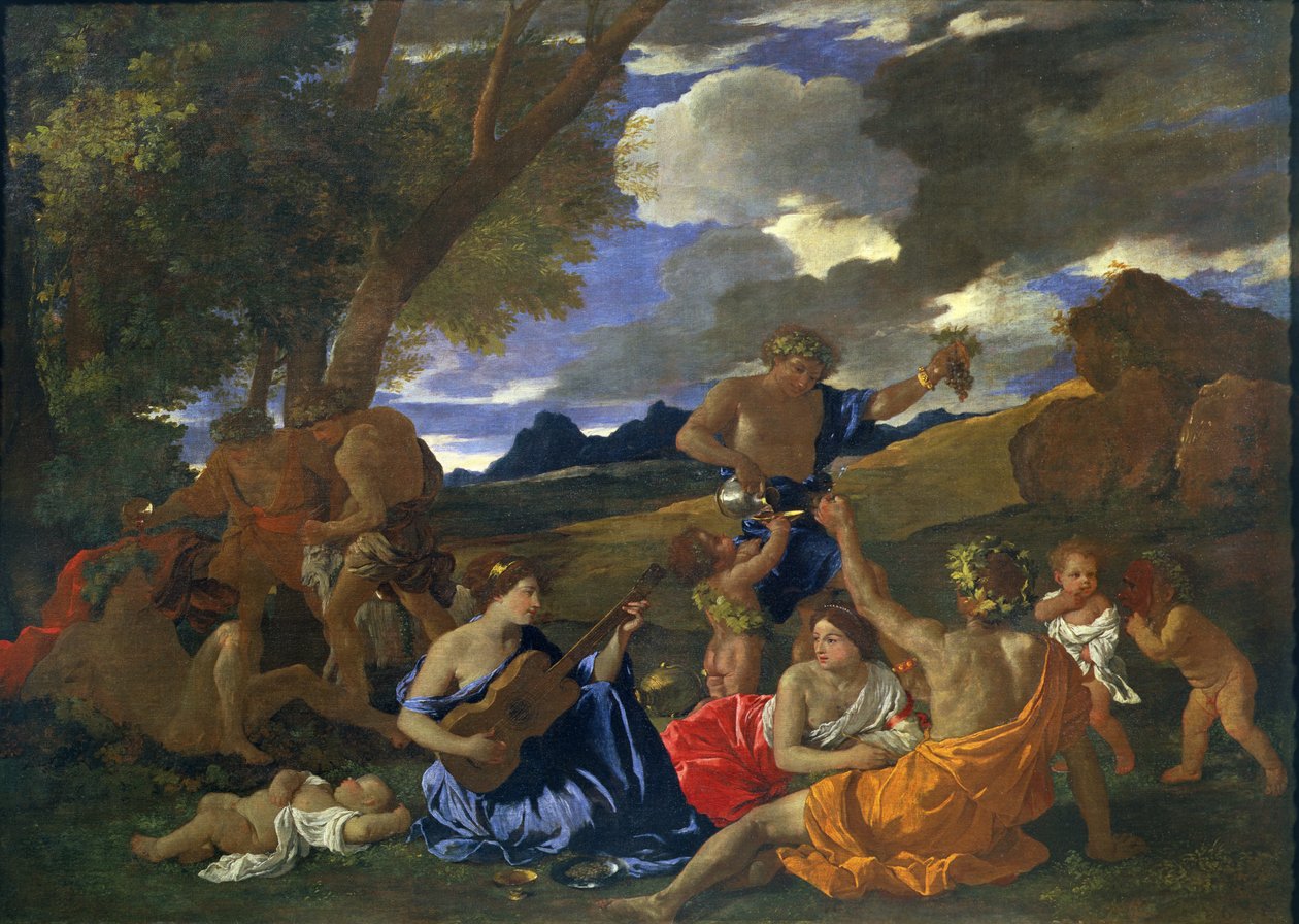 Bacchanalian kohtaus tekijältä Nicolas Poussin