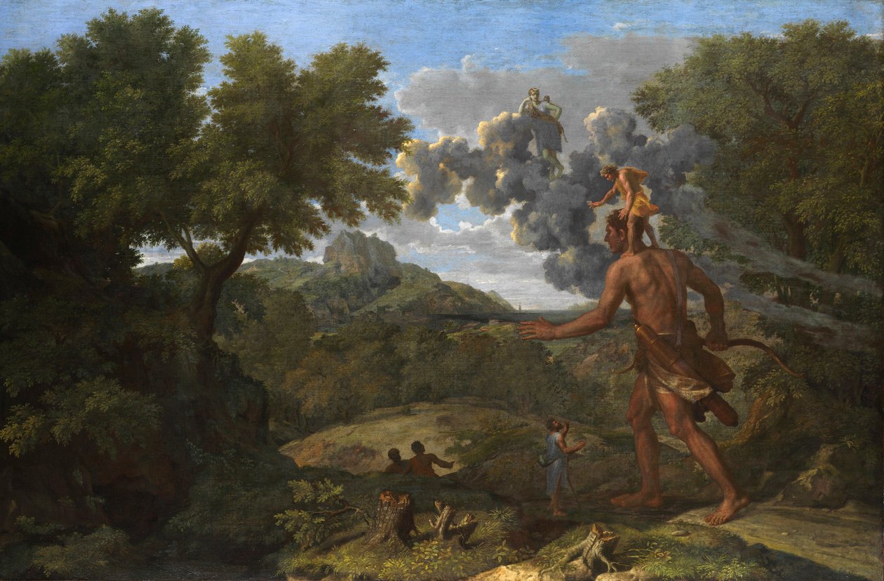 Sokea Orion etsii nousevaa aurinkoa, 1658 tekijältä Nicolas Poussin