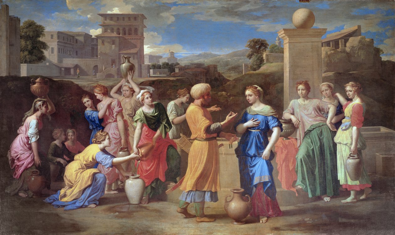 Eliezer ja Rebecca, 1648 tekijältä Nicolas Poussin