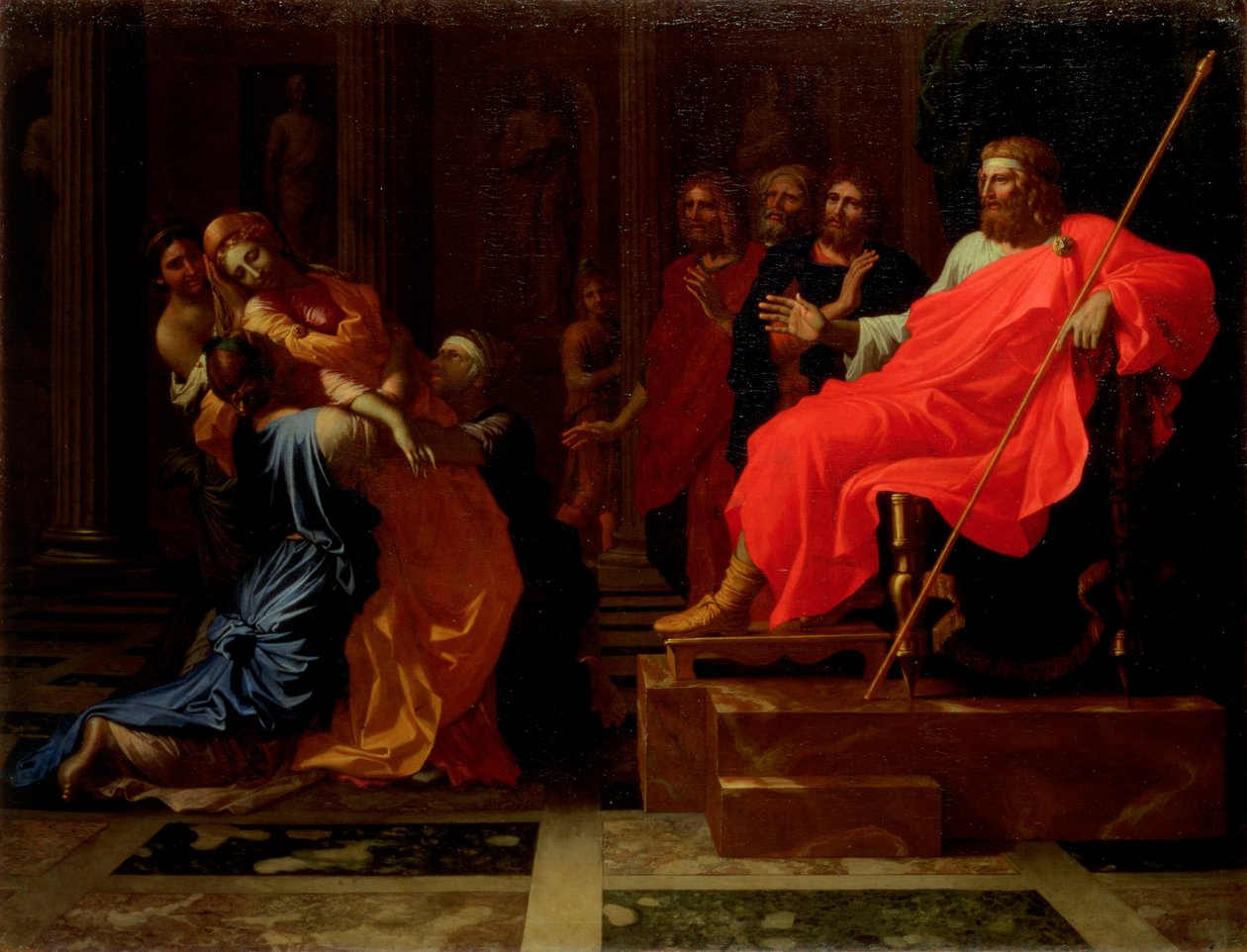 Esther ennen Ahasverusta, 1650-luvun lopulla tekijältä Nicolas Poussin