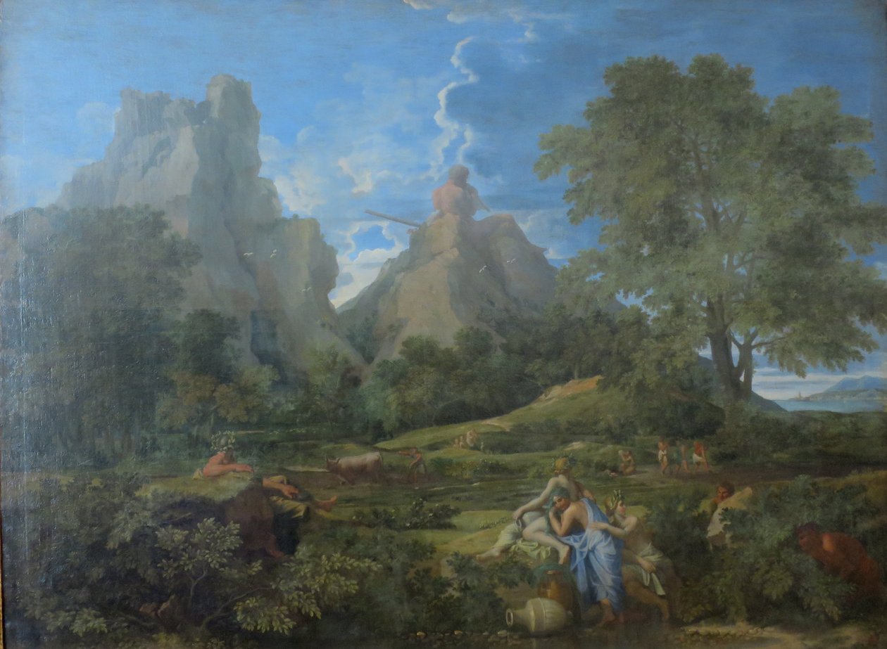 Maisema Polyphemuksen kanssa tekijältä Nicolas Poussin
