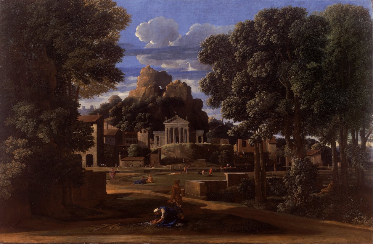 Maisema Phocionin tuhkan kanssa tekijältä Nicolas Poussin