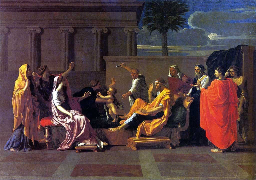 Mooses tallailee faraon kruunulla tekijältä Nicolas Poussin