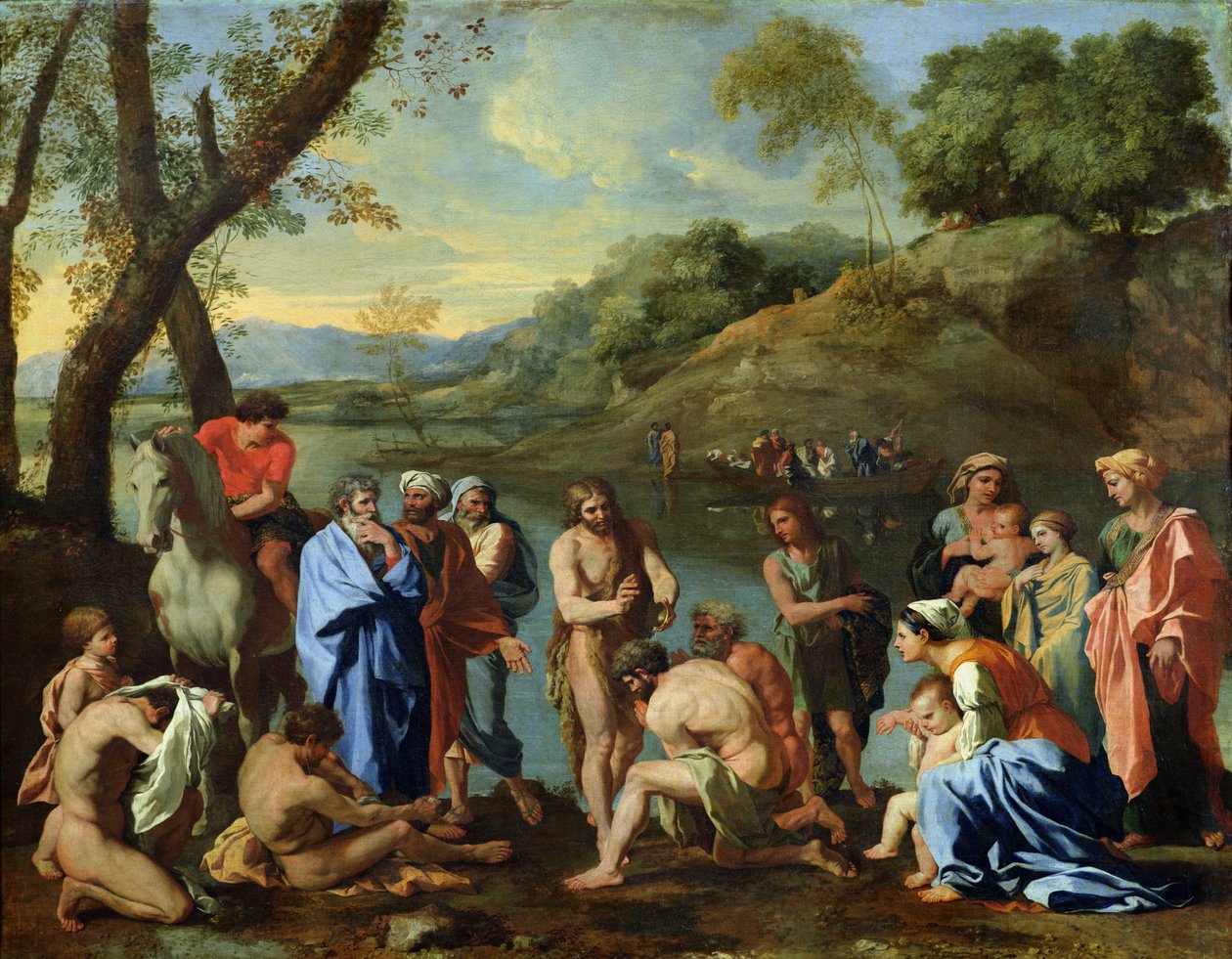 Pyhä Johannes kastaa ihmisiä, n. 1636-1637 tekijältä Nicolas Poussin
