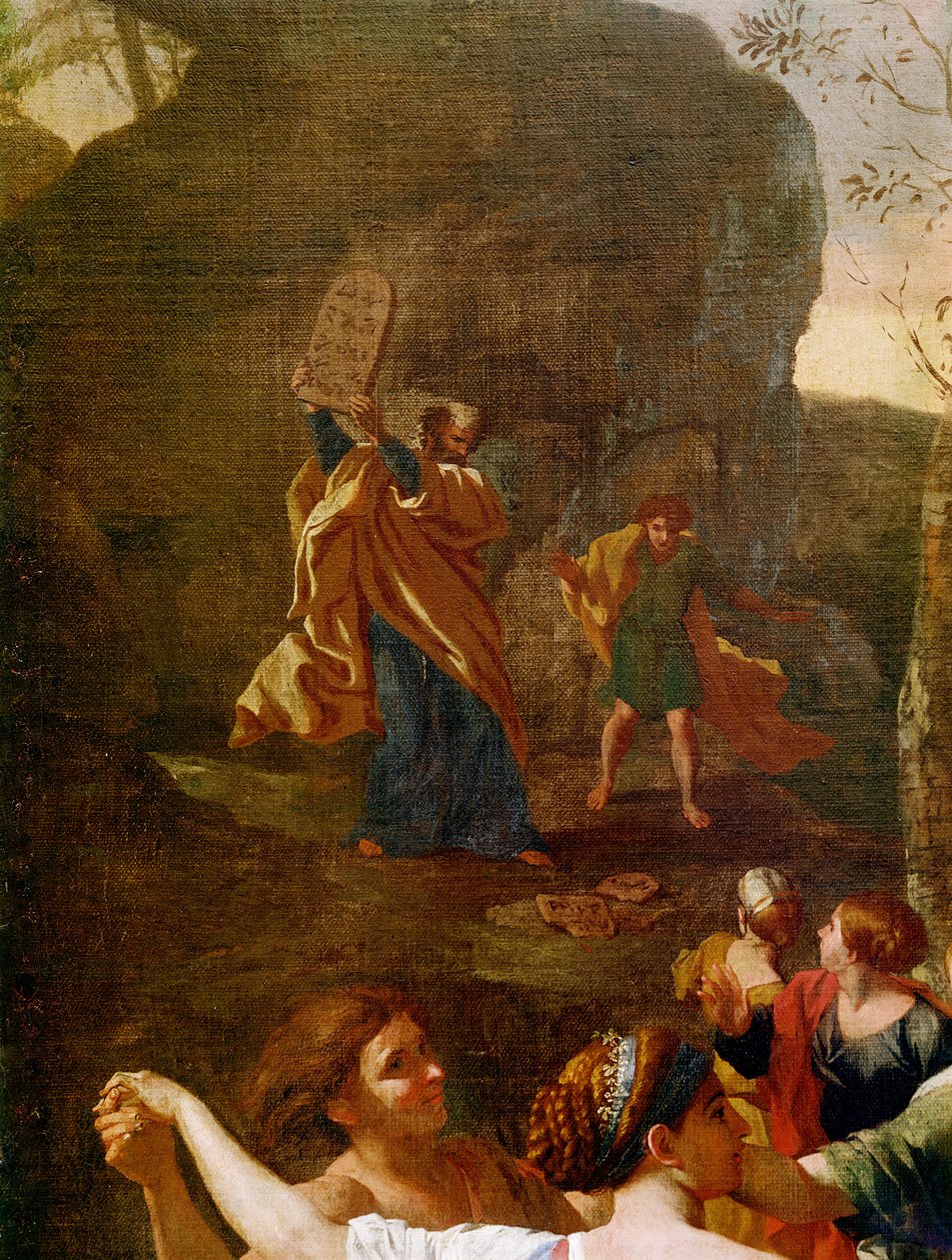 Kultaisen vasikan palvonta, ennen vuotta 1634 (yksityiskohta kuvasta 3738) tekijältä Nicolas Poussin