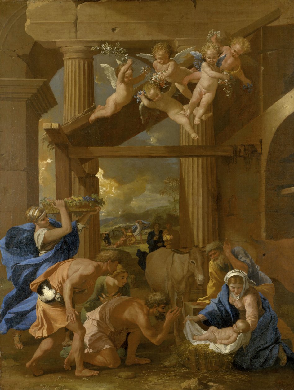 Paimenten palvonta, n. 1633 tekijältä Nicolas Poussin