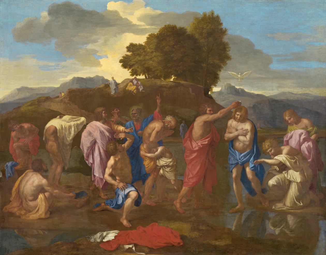 Kristuksen kaste, 1641-42 tekijältä Nicolas Poussin