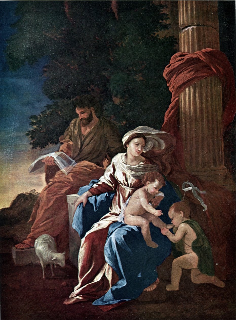 Pyhä perhe Pyhän Johanneksen kanssa tekijältä Nicolas Poussin