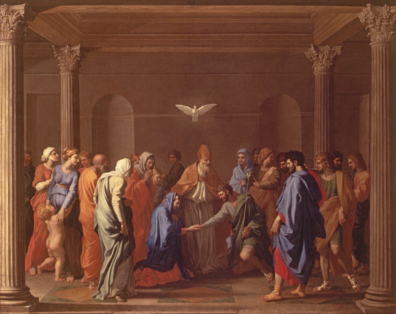 Neitsyen avioliitto, noin 1638-40. tekijältä Nicolas Poussin