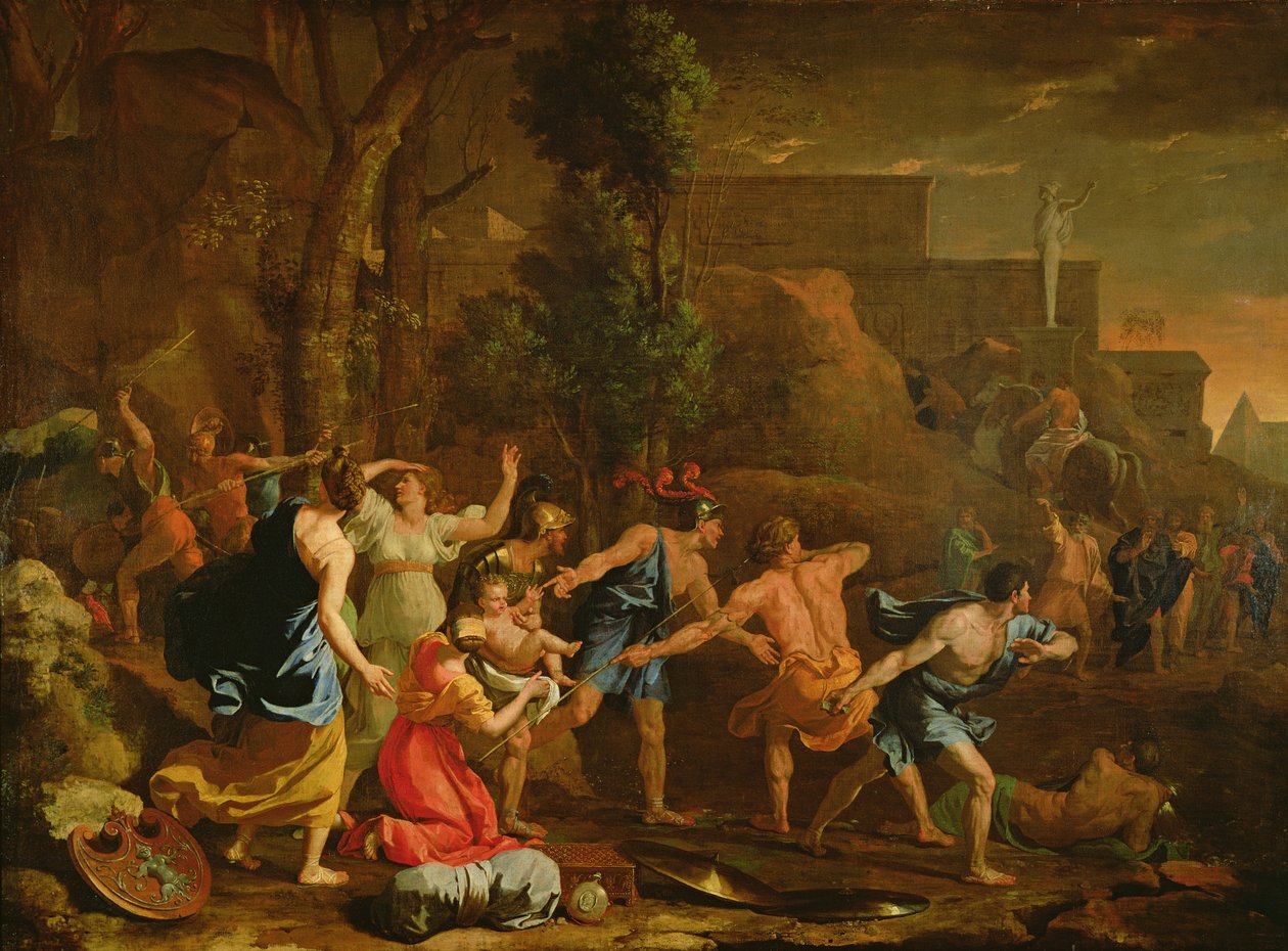 Pyrrhus-lapsen pelastus, 1634 tekijältä Nicolas Poussin