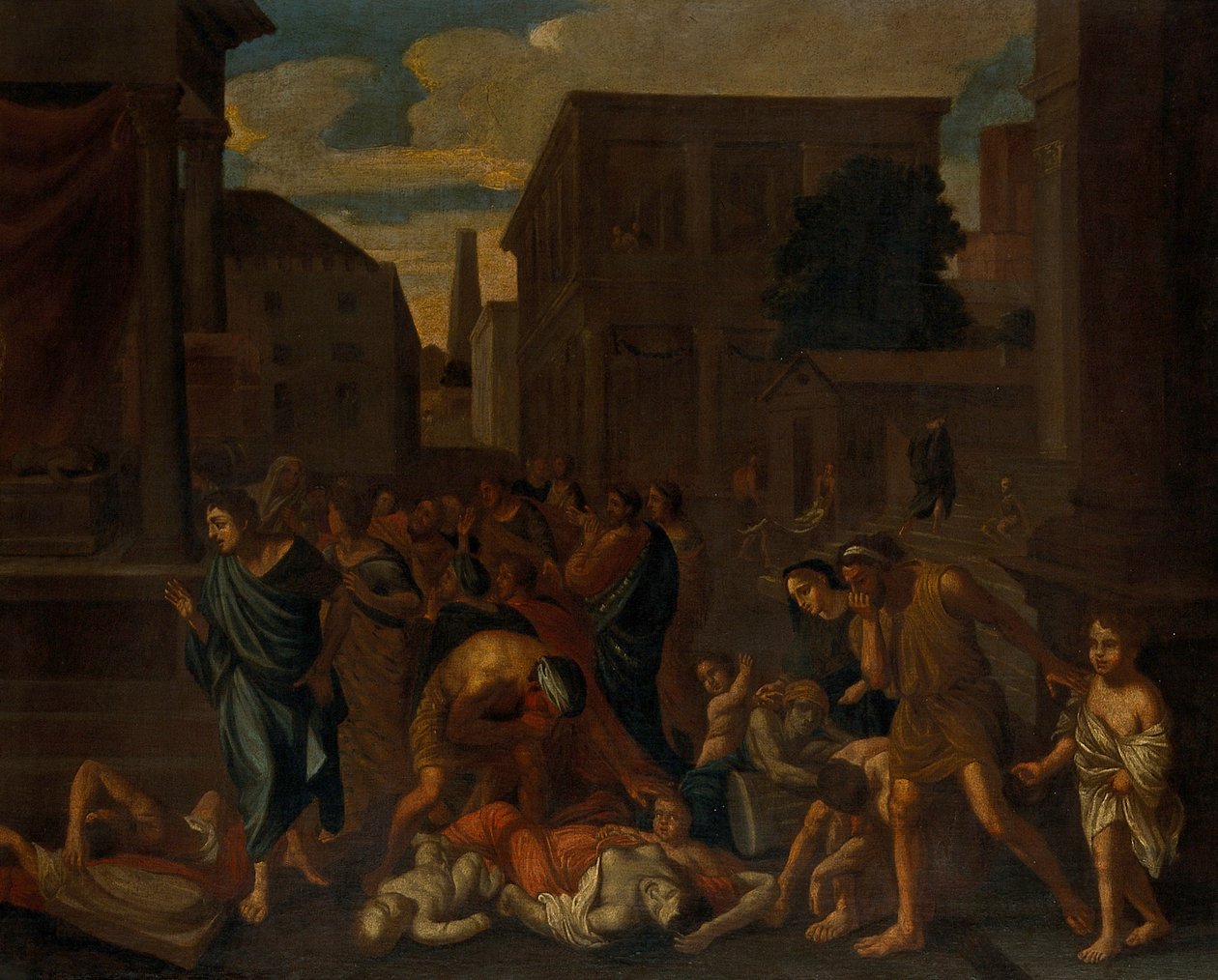 Filistealaisten rutto Asdodissa tekijältä Nicolas Poussin