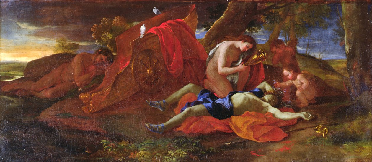 Adonista itkevä Venus, noin 1625 tekijältä Nicolas Poussin