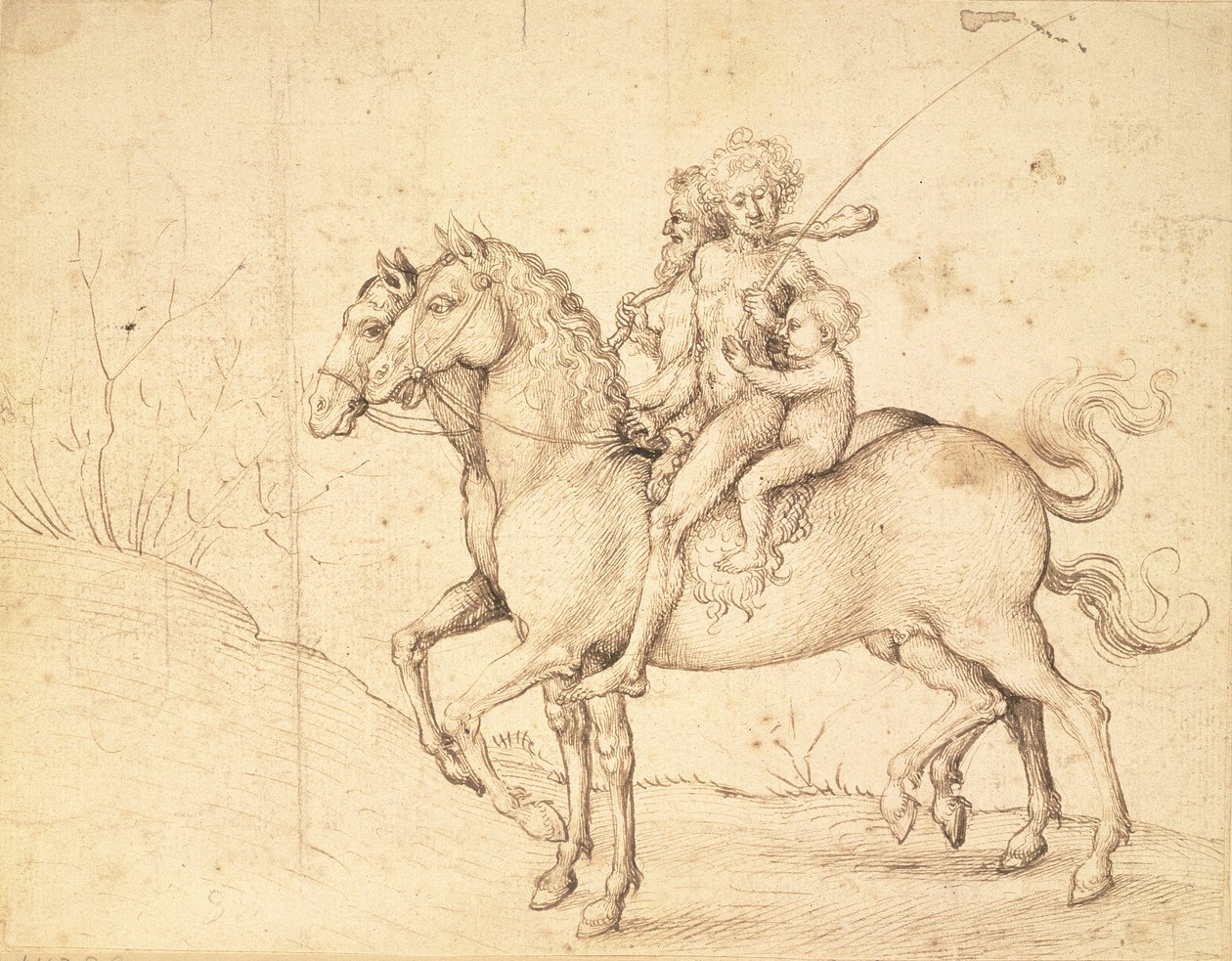 Näkymä roomalaiselle Campagnalle, 1640-luvun alku (harja ja ruskea pesu mustalla liidulla) tekijältä Nicolas Poussin
