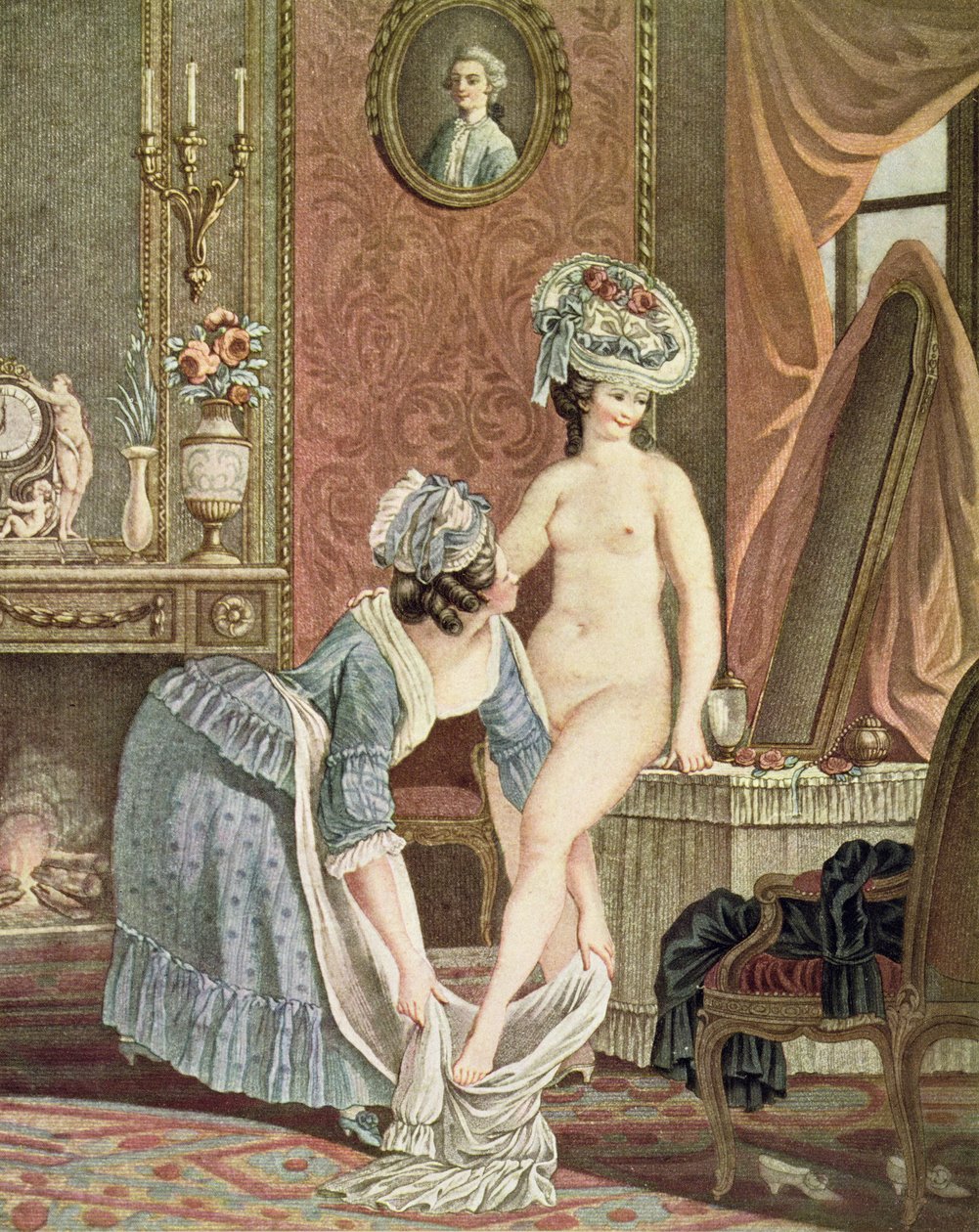 La Toilette, kaiverrus Louis Marin Bonnet tekijältä Nicolas Rene Jollain