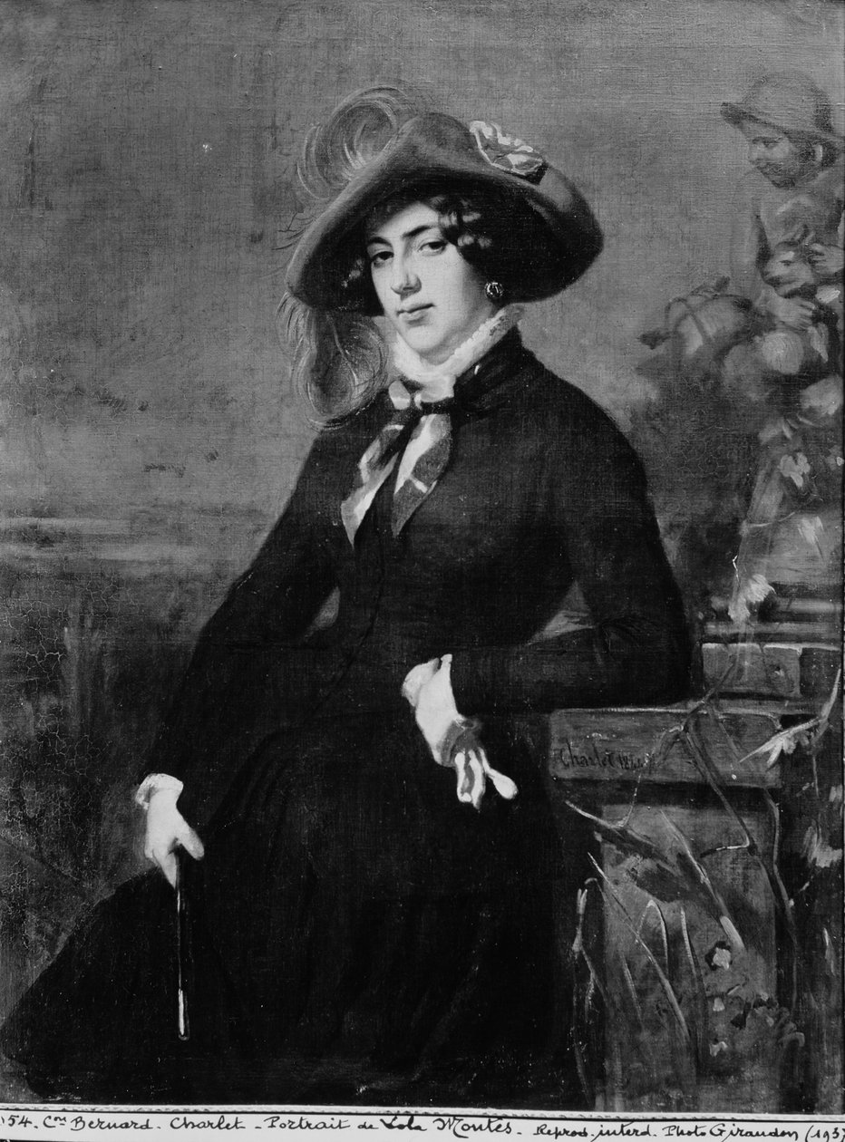 Lola Montezin (1821-61) muotokuva, 1844 tekijältä Nicolas Toussaint Charlet